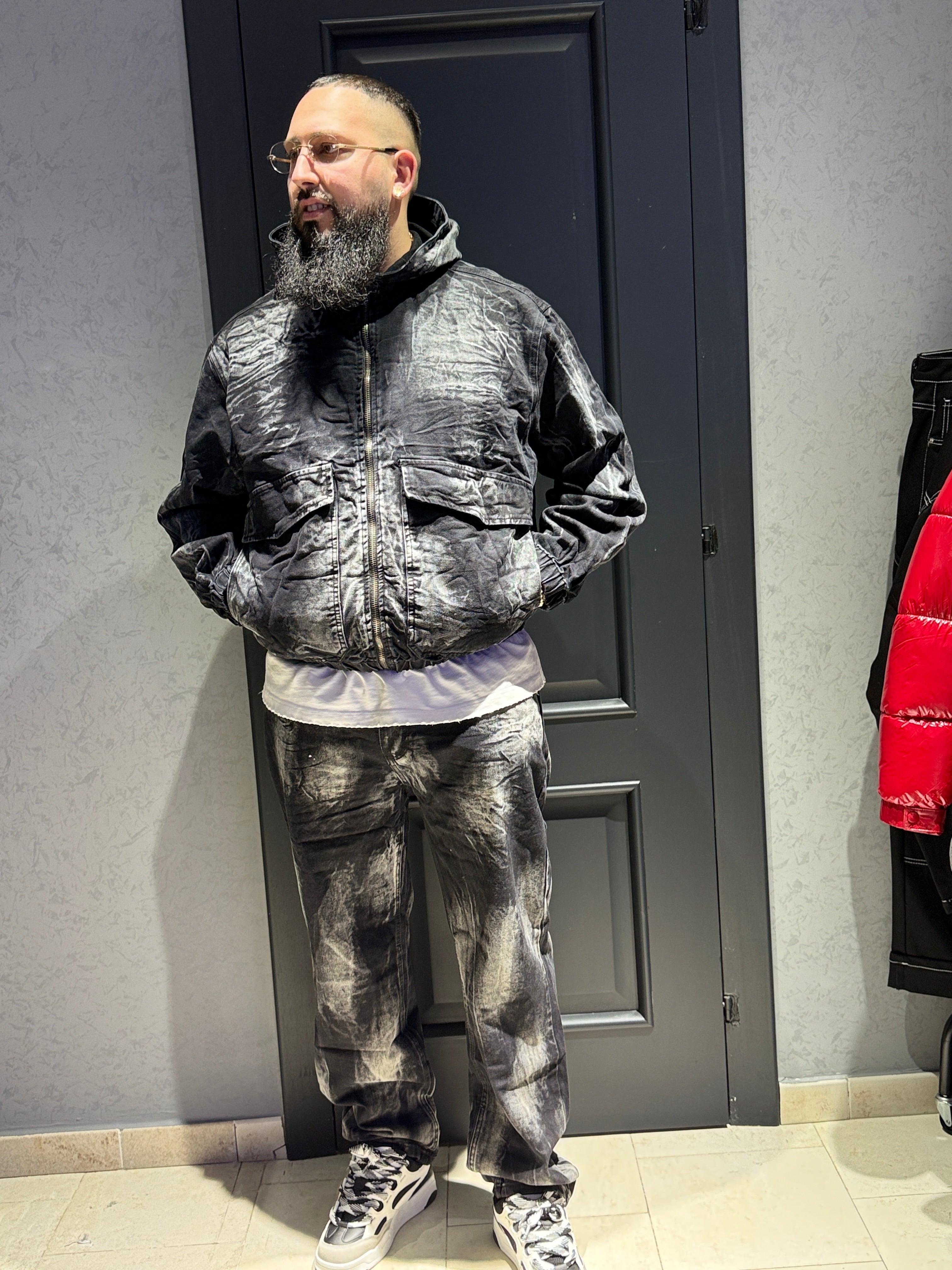 Coordinato JEANS BLACK cappuccio